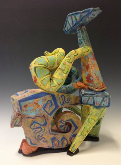 Thunker sculpture side view - Thomas Weber, Ceramics and Installation Art
