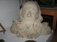 unglazed stoneware bust